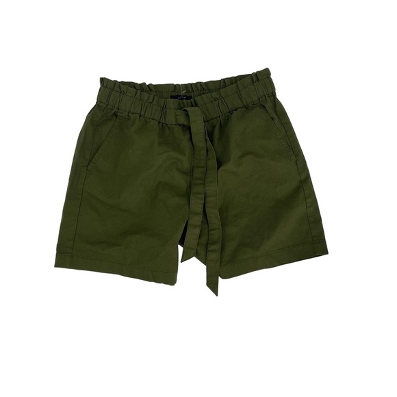 J Crew Army Green Paperbag Shorts size 6 New